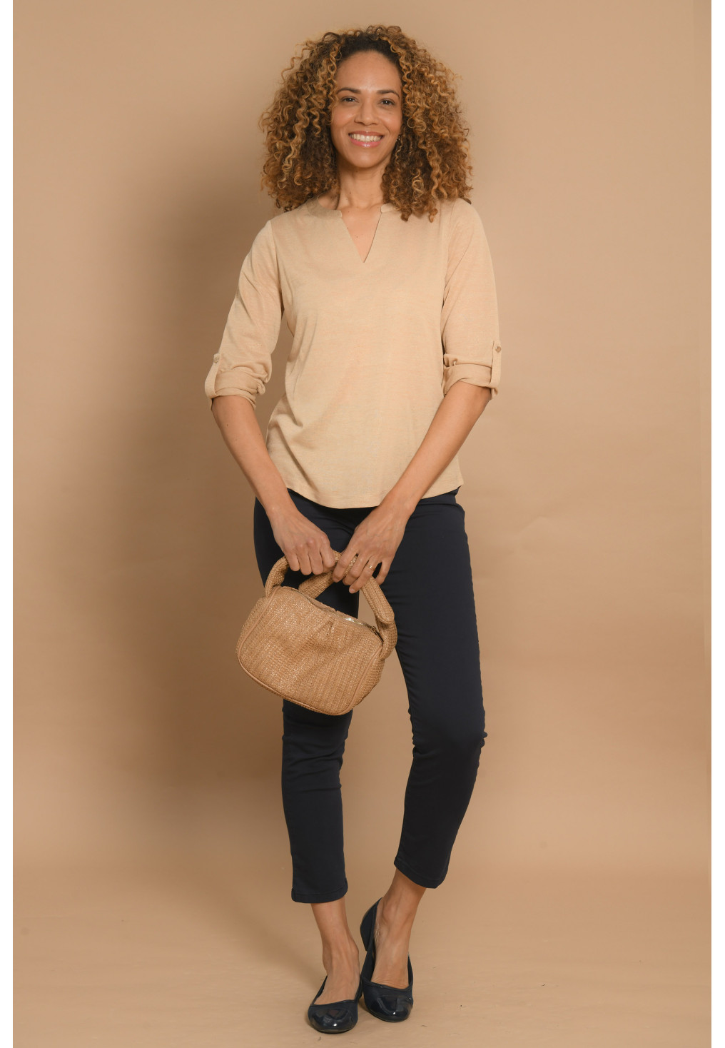 T-SHIRT MANCHES LONGUES - SABLE - GIUSEPPE